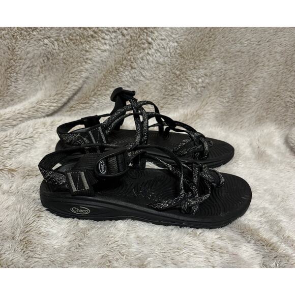 Chaco Sandals Women’s Size 9 Classic Strappy Toe Loop Shoes Black Outdoor Nature - Picture 1 of 9